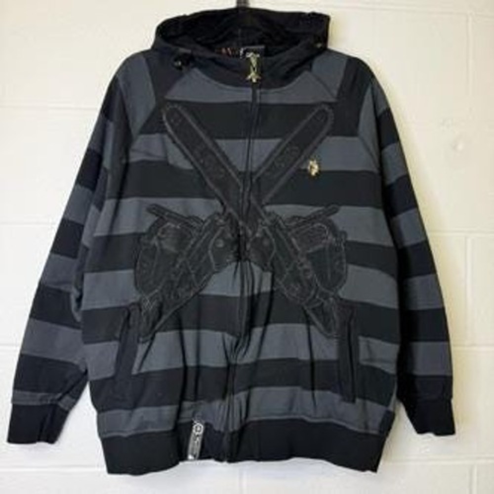 Vintage LRG Lifted Research Group Jason Black Logo Zip Hoodie Y2K 90s 2000s